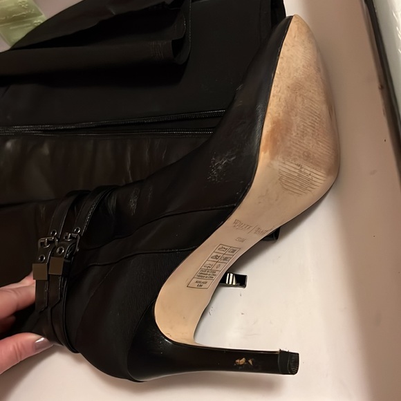 WHBM ADELAIDE Black high heel pointy toe boots - Picture 7 of 8